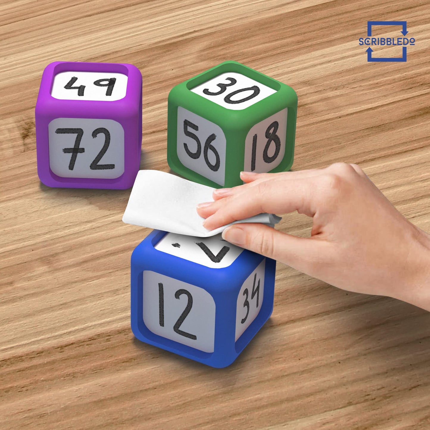 Set of 8 Dry Erase Dice 2x2 inches Multipurpose Colorful Write On Wipe Off Dry Erase Blocks Blank Dice to Draw Letters Numbers and Much More