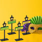 Mardi Gras Decorations - 4pcs New Orleans Street Signs Centerpieces Mardi Gras Louisiana Lamp Post Décor For Party Supplies