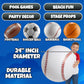 24-Inch Inflatable Sports Beach Balls - Blow Up Party Decoration - 4-Pack