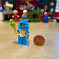LEGO City Town Minifigure - Boy in Blue Ice Cream Suit (with Ice Cream Cone and Spoon) Very Cute