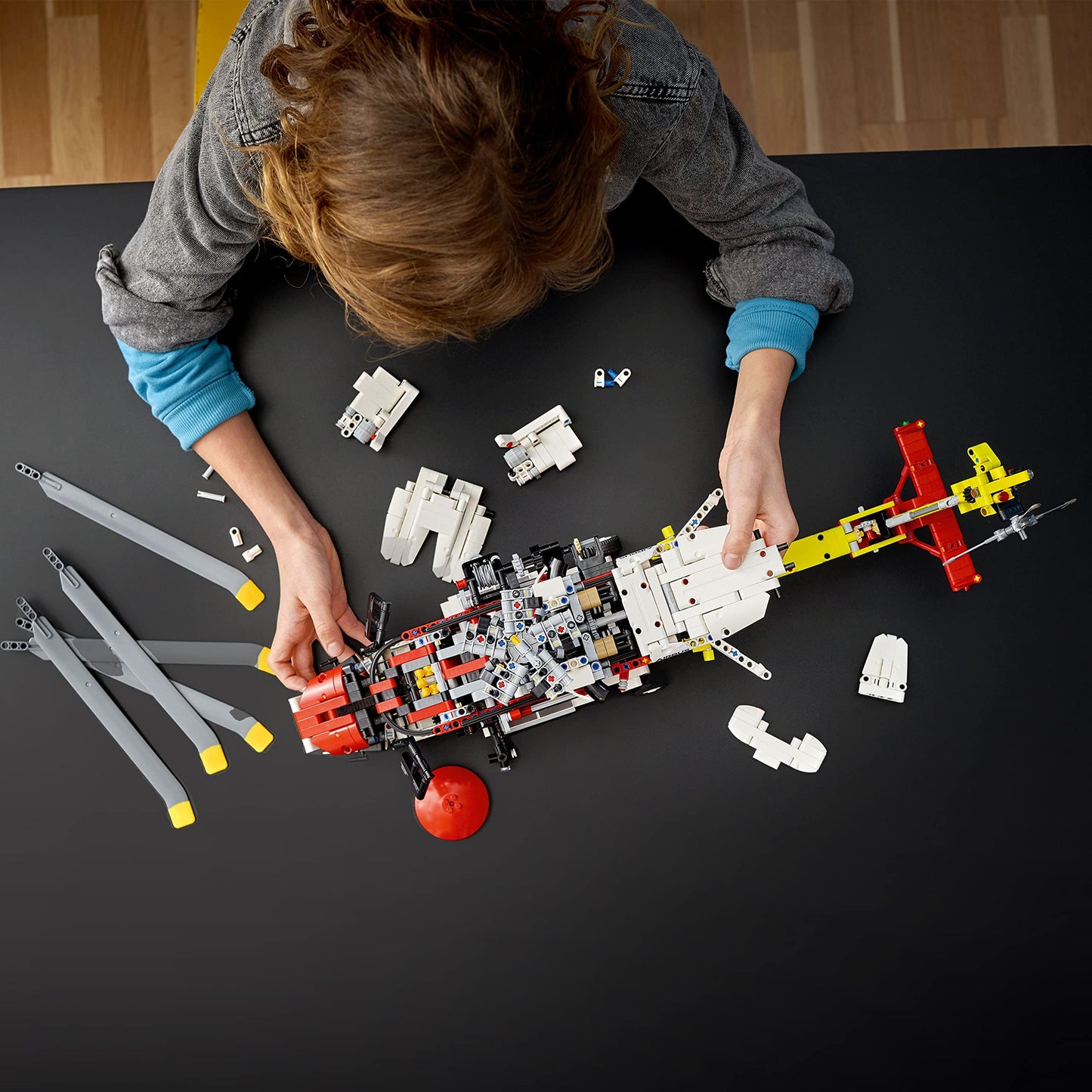LEGO Technic Airbus H175 Rescue Helicopter 42145, Educational Model Building Set for Kids, with Spinning Rotors and Motorized Features, Construction