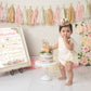 MADENG Floral Greens 1st Birthday Outfit - Bohemian Woodland Camping Party Decorations, Girl's Froal One Birthday Hat and Leaf Crown