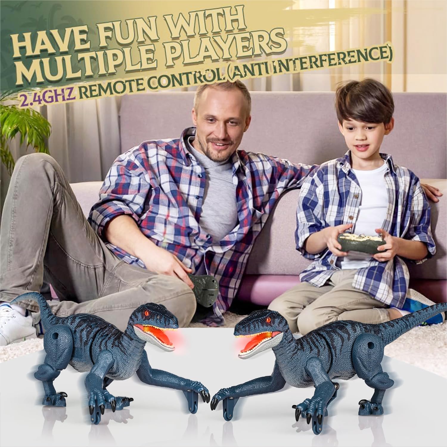 RDGDFONG Remote Control Dinosaur, Mini Dinosaur Toys for Kids 3-5, 5-7, 2.4GHZ, Walking,Rechargeable, Demo Function, Gifts for Boys Girls (Small)