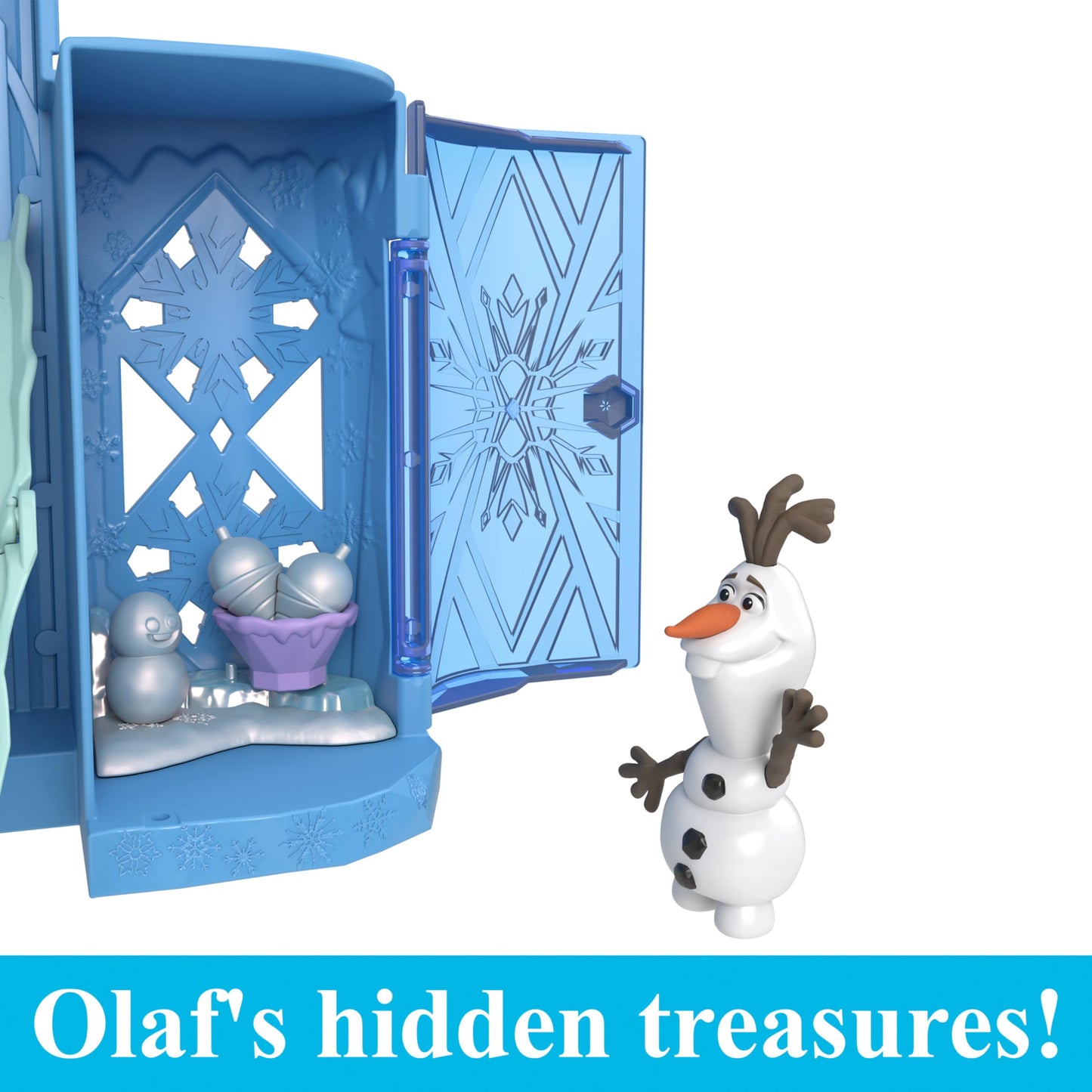 Mattel Disney Frozen Toys, Elsa Ice Palace Storytime Stackers, Castle Doll House Playset with Small Doll & 8 Accessories, Travel Toy with Handle
