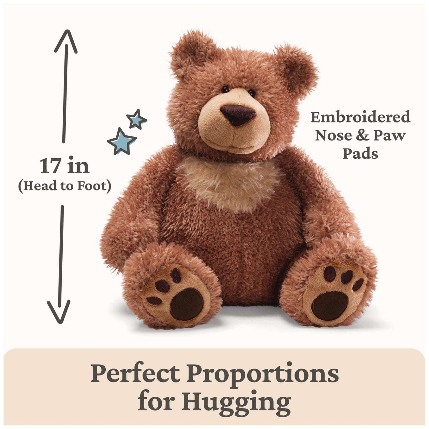GUND Slumbers 17-Inch Classic Brown Teddy Bear Plush Toy for Ages 0+