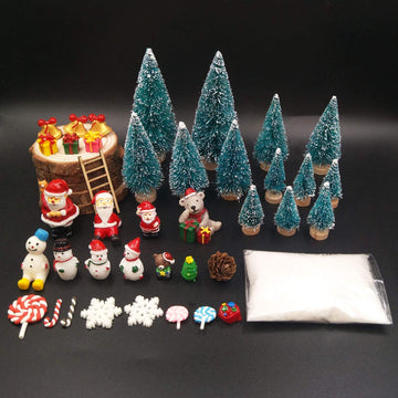EMiEN 45 PCS Miniature Christmas Ornament,Kits for DIY Fairy Garden,Mini Snowman, for Christmas Party Decoration,Micro Landscape Accessories