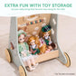 ROBOTIME Wooden Baby Walker, Wooden Push Walker with Wheels, Montessori Push Toys for Babies Learning to Walk, Baby Walkers Activity Center for Boys