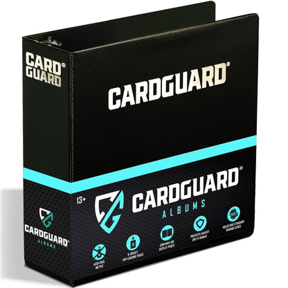 CardGuard Premium 3” Trading Card Binder - 100 Side-Loading Pages 9 Pocket Binder - Archival Safe 3-Ring Storage for Pokémon, YuGiOh, MTG, TCG, Game &