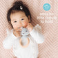 Pearhead Mouse Wooden Baby Teether - Soft Plush Lovey with Natural Wood Rattle Ring, BPA-Free, Soothes Infant Gums, Multi-Sensory Newborn Essential