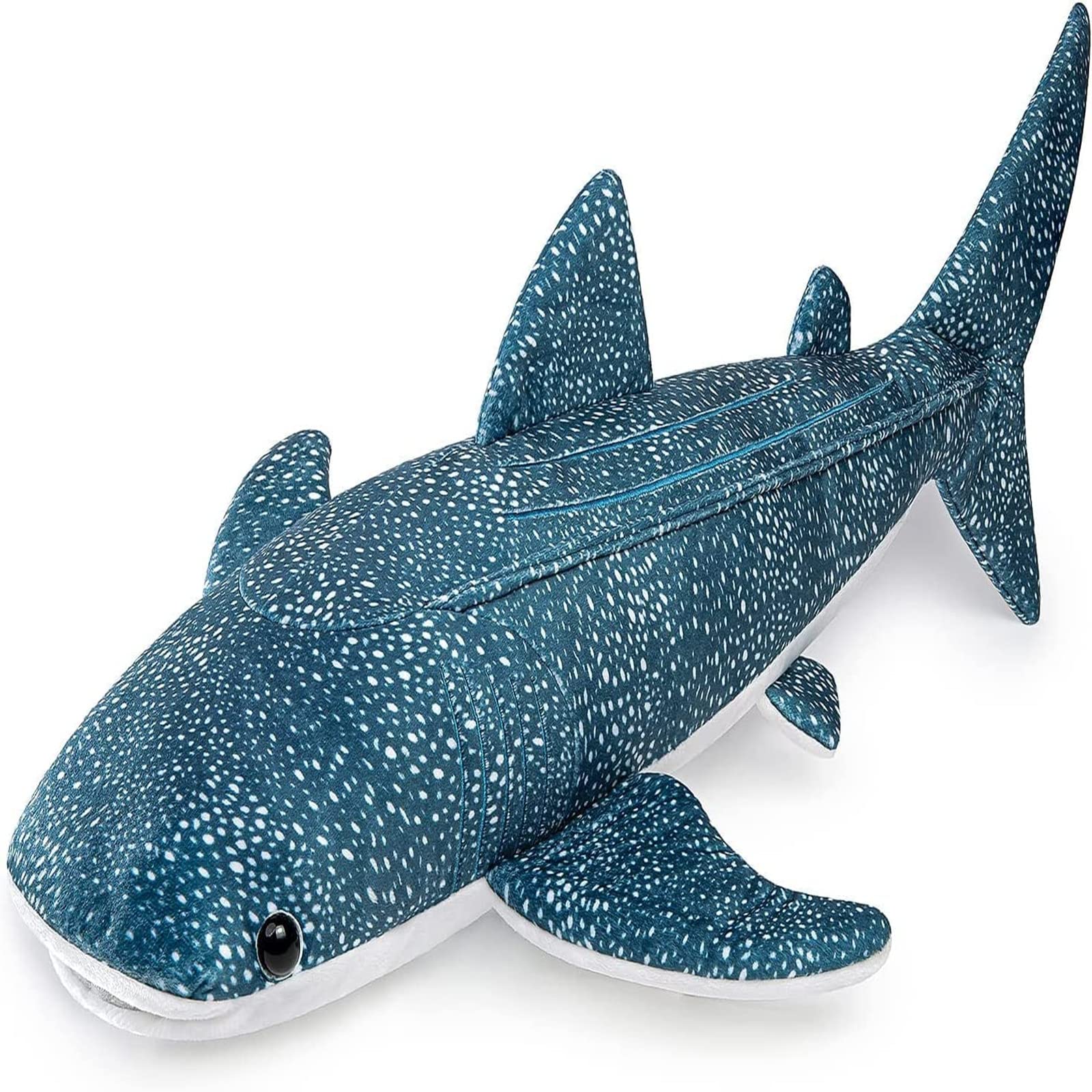 Tiny Heart Giant Whale Shark Plush Toy Soft Realistic Marine Animal Stuffed Doll Cute Big Fish Plush Pillow for Kids Boys Girls Birthday Home Bedroom
