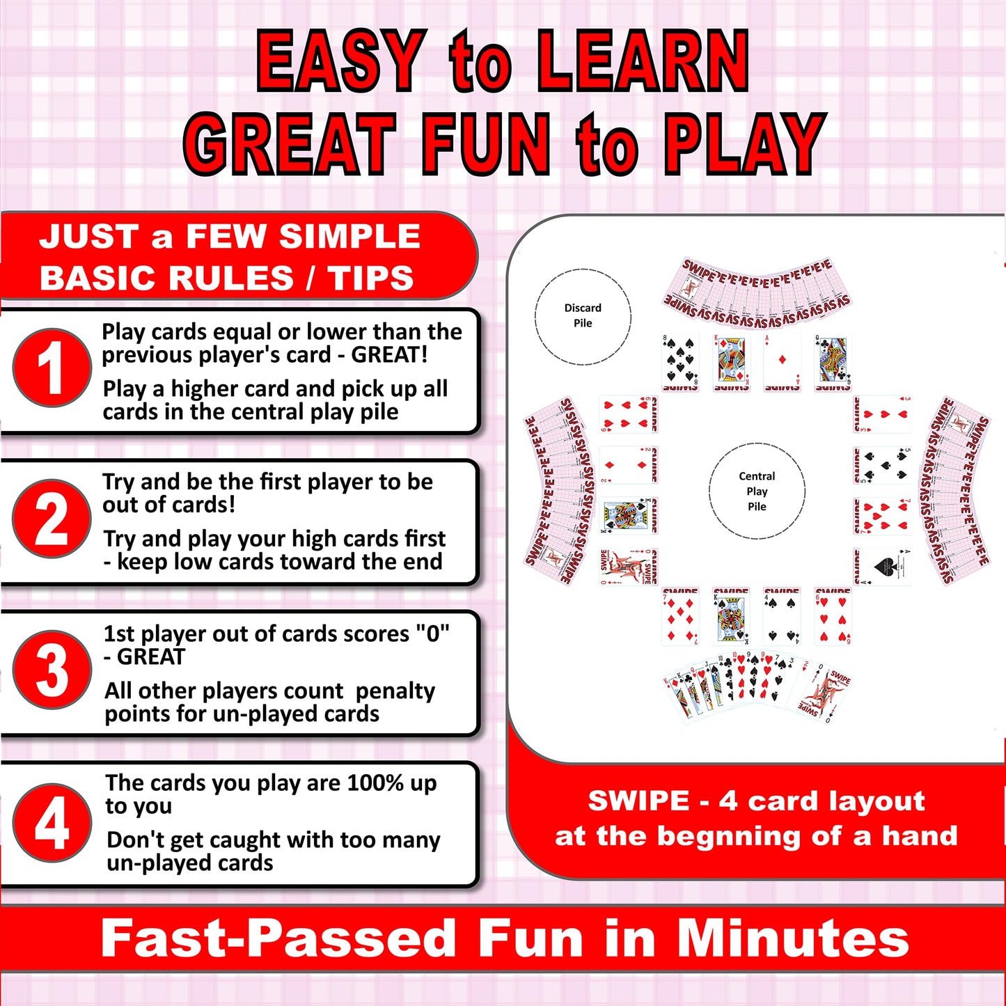 3Z Living Swipe Card Game - Fun & Strategy for14+, Adults, Seniors - 2 to 8 Players, Also Available in 2 Game Swipe Multi-Pack