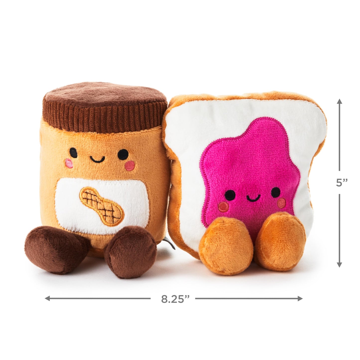 Hallmark Better Together Magnetic Plush (Peanut Butter and Jelly) 5" Stuffed Toys, Easter Gifts for Kids