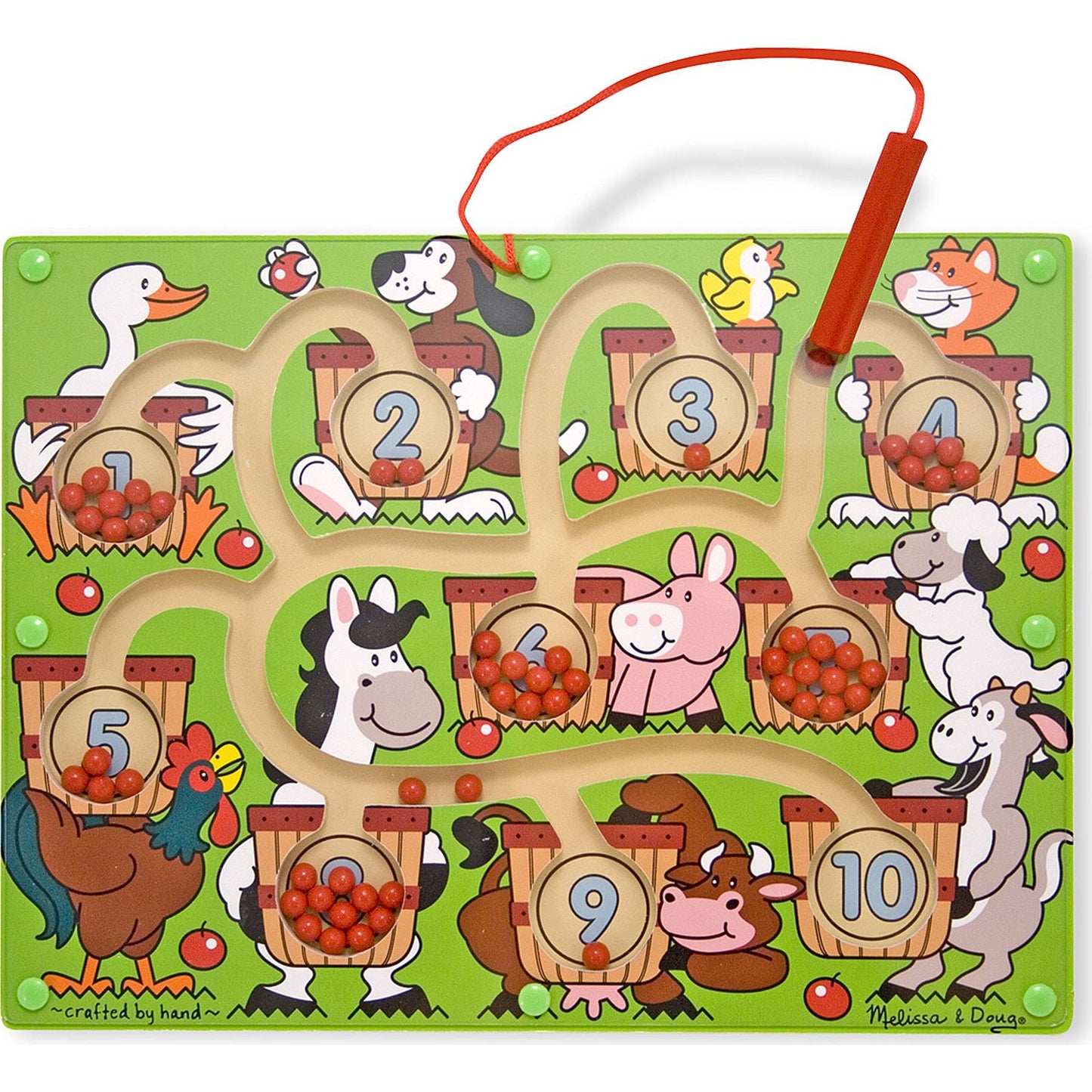 Number Maze: Wooden Activity Board Bundle with 1 Theme Compatible M&D Scratch Fun Mini-Pad (02280)