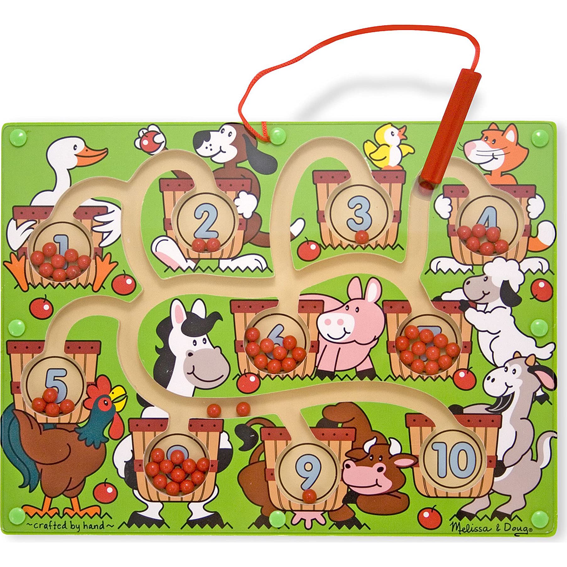 Number Maze: Wooden Activity Board Bundle with 1 Theme Compatible M&D Scratch Fun Mini-Pad (02280)