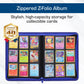 BCW Z-Folio 9-Pocket LX Album - Blue | Secure Zipper Card Organizer | Premium Leatherette Card Collection Binder | Trading Card Binder for Pokemon