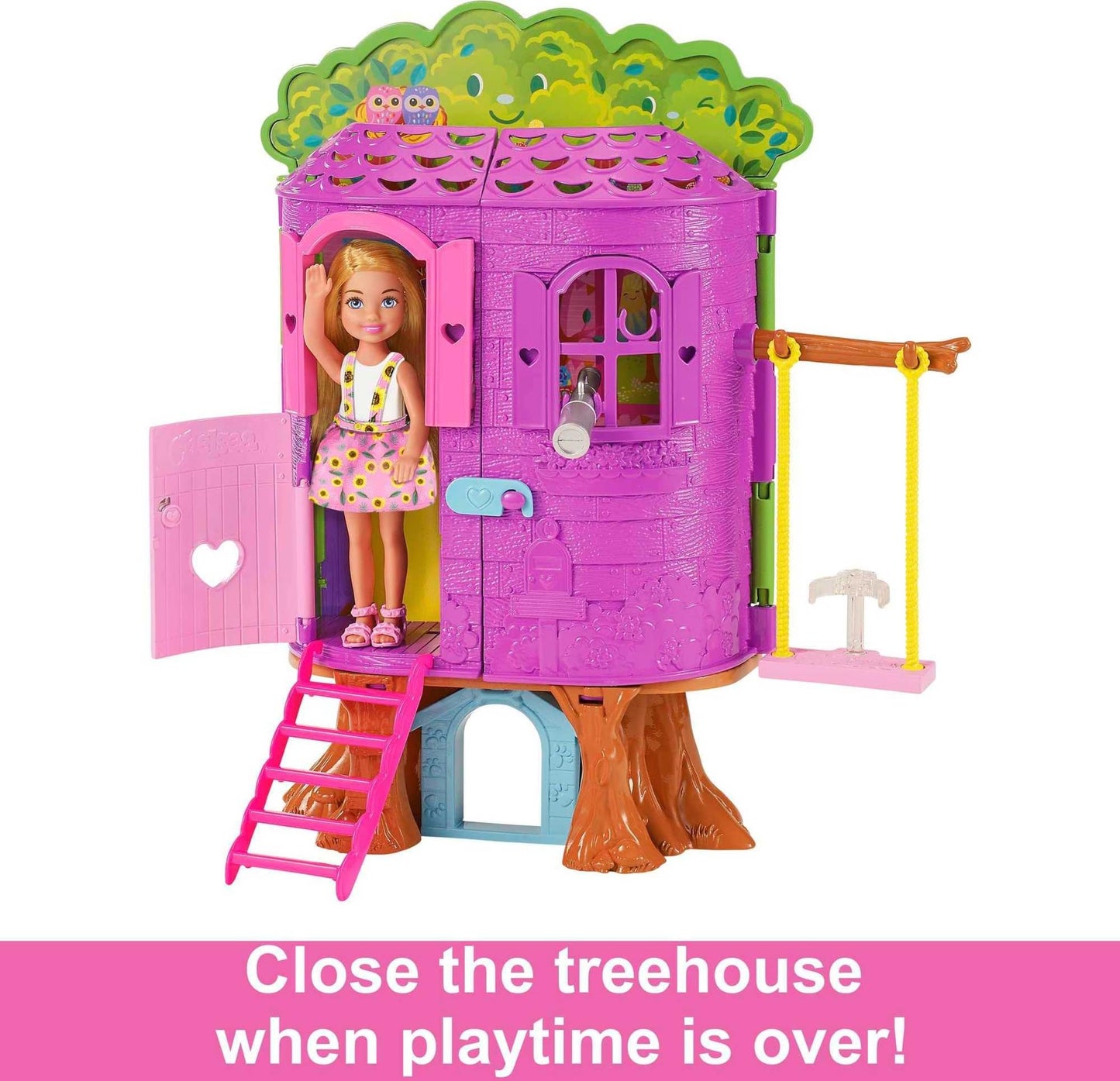 Chelsea Barbie Doll And Treehouse Playset With Pet Puppy