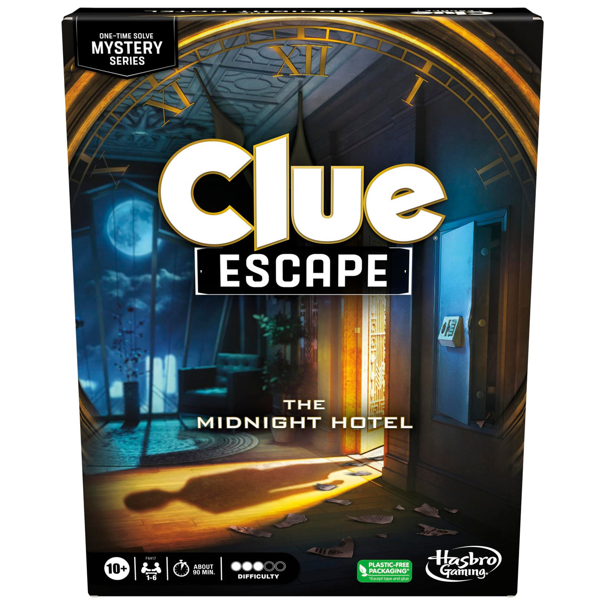 Clue Escape: The Midnight Hotel Board Game, Clue Escape Room Game, 1-Time Solve Mystery Games, Family Games for Ages 10+, 1-6 Players, 90 Mins. Avg.