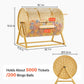 VEVOR Raffle Ticket Spinner, 16.1" x 11.9" Holds 5000 Tickets or 200 Ping Pong Balls, Raffle Drum Lottery Spinning Cage with Reinforced Handle, Stable