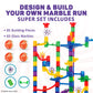Marble Genius Marble Run Super Set, STEM Toys & Maze Construction Building - 150 Translucent Track Pieces & Glass Marble for Family, Kids Toddlers