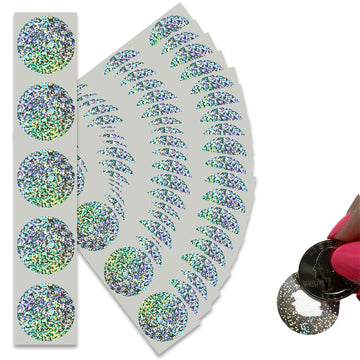 My Scratch Offs 1 in Glitter Round Scratch-Off Stickers, 100 Pack