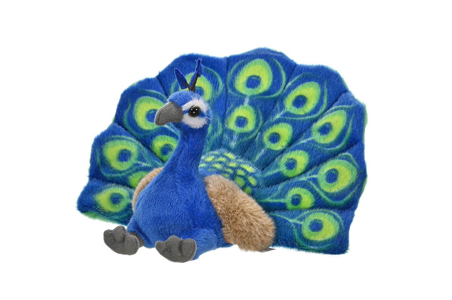WILD REPUBLIC Peacock Plush, Stuffed Animal, Plush Toy, Kids Gifts, Cuddlekins, 8 Inches,Blue