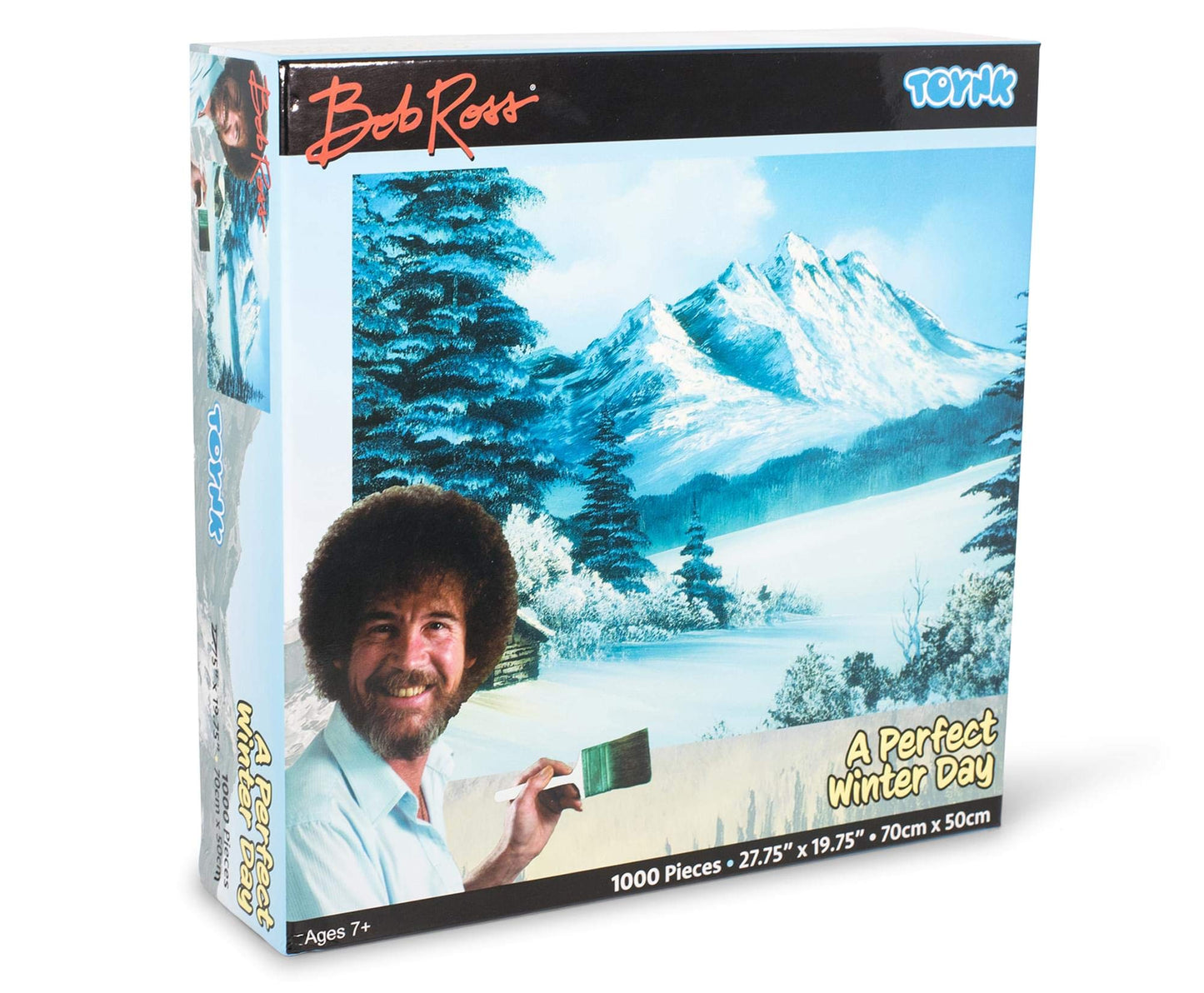 Bob Ross A Perfect Winter Day Nature Puzzle for Adults and Kids | Snowy Mountain 1000 Piece Jigsaw Puzzle Toy | Interactive Brain Teaser for Family