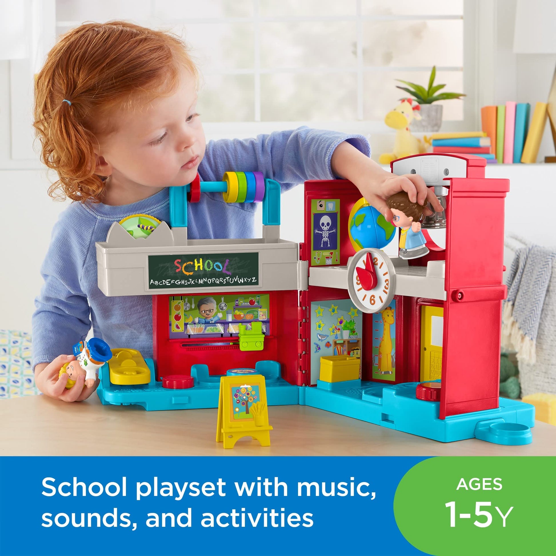 Fisher-Price Little People Friendly School, Interactive playset with Music, Sounds and Learning Phrases for Toddlers & Preschool Kids Ages 1-5 Years