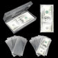 KEJJNYER 5 Pack Currency Sleeves Storage Case with 500 Pieces Dollar Bill Holder, Clear Plastic Paper Money Sleeve for Bills, Paper Currency Bill