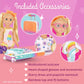Glitter Girls - 14-Inch Doll Clothes & Accessories- Suitcase & Fashion Set - Luggage with 3 Mix & Match Outfits & Heart Glasses - Rainbow Pajama