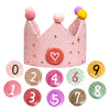 KIETKIE Adjustable Birthday Crown Hat for Girls boys - Pink Birthday Hat with Removable Numbers(0-9),Princess Themed Birthday Party Decorations(Pink)