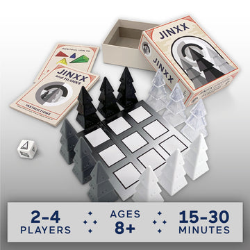Looney Labs Jinxx - A Compact Abstract Strategy Game for 2-4 Players, Featuring Stackable Pyramids