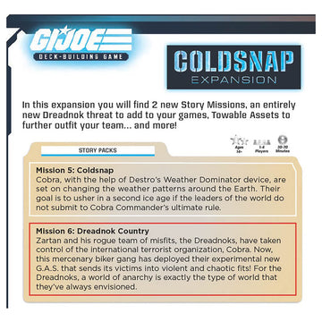 Renegade Game Studios G.I. Joe Deck-Building Game Coldsnap Expansion with 2 Story Missions