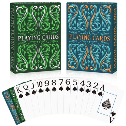 Playing Cards, Plastic Playing Cards Waterproof, Deck of Cards 2 Pack, Large Print Playing Card for Seniors Adults, Premium Poker Cards Set for Beach