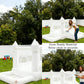 White Inflatable Bounce House Indoor/Outdoor, Jumper with Slide and Water Pool/Ball Pool for Outdoor Garden, Backyard Fun, Perfect for Wedding