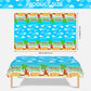 3 Pcs Christmas in July Tablecloth - Summer Christmas Table Cloth, Disposable Plastic Rectangle Blue Table Cover for hawaiian Beach Xmas Decorations