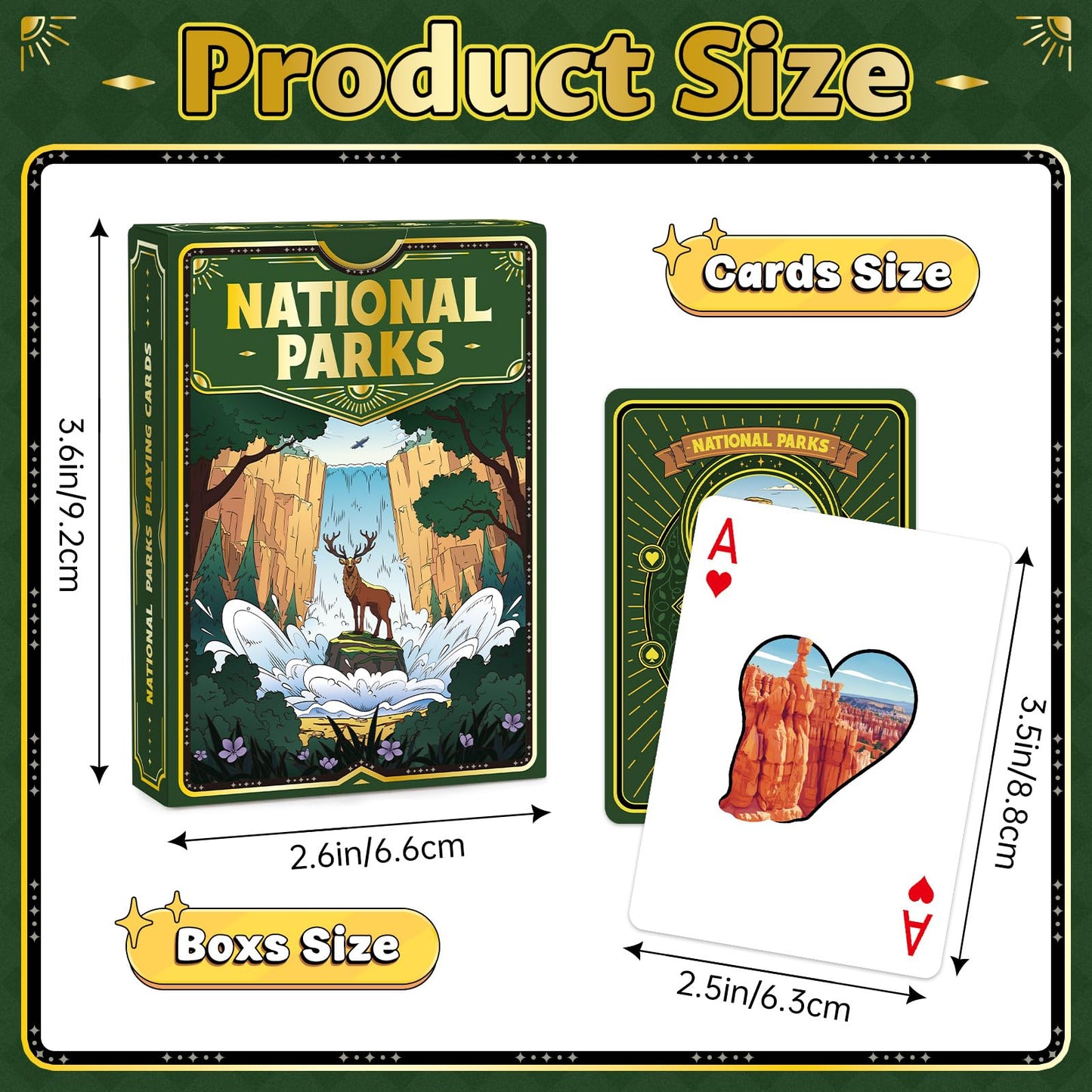Playing Cards 4 Pack, National Park Themed Playing Cards, Deck of Cards, Standard Poker Card for Card Games,Game Night Blackjack Camping Travel Party