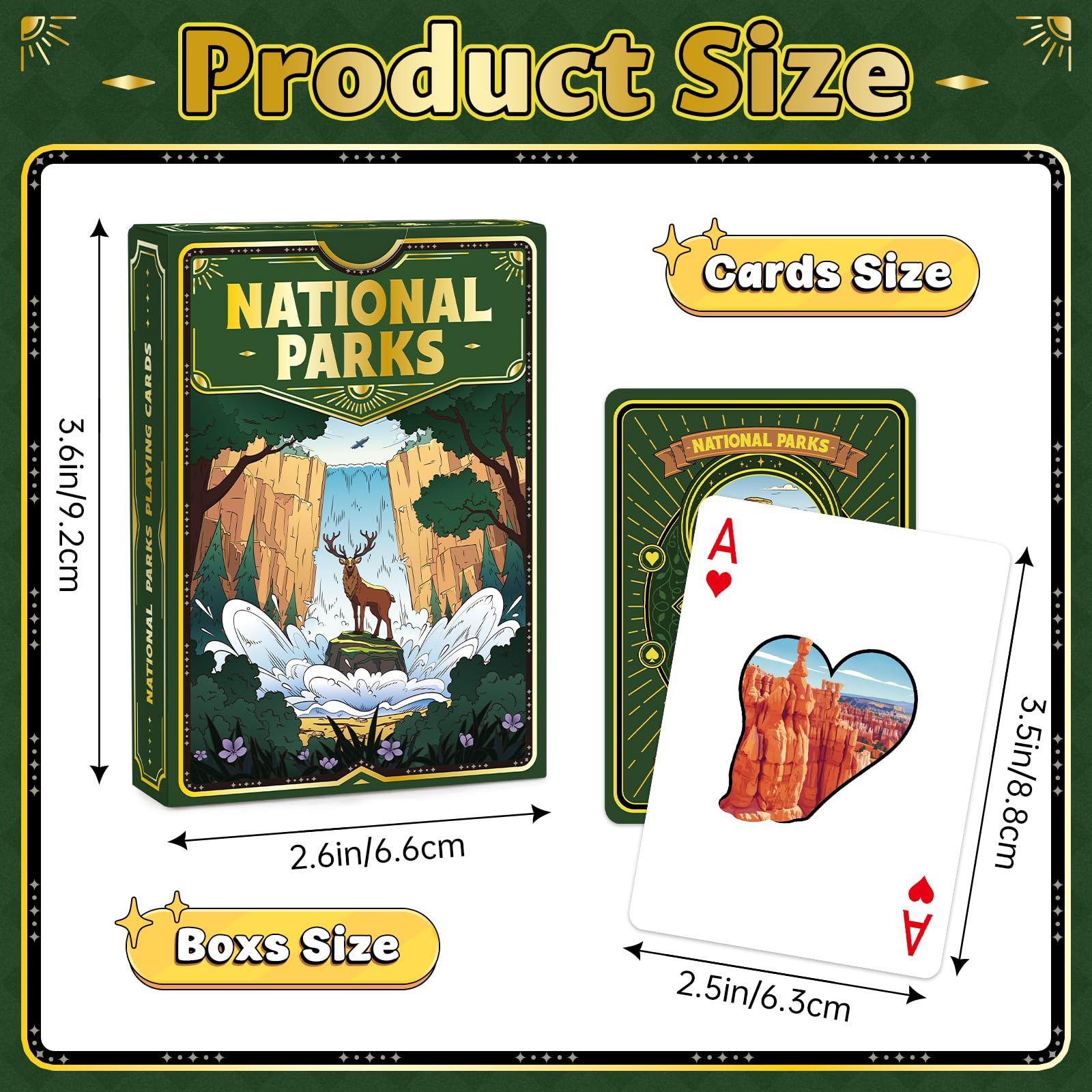 Playing Cards 4 Pack, National Park Themed Playing Cards, Deck of Cards, Standard Poker Card for Card Games,Game Night Blackjack Camping Travel Party