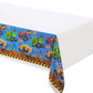 Creative Converting Plastic Banquet Table Cover, Under Construction, multi color (725955)