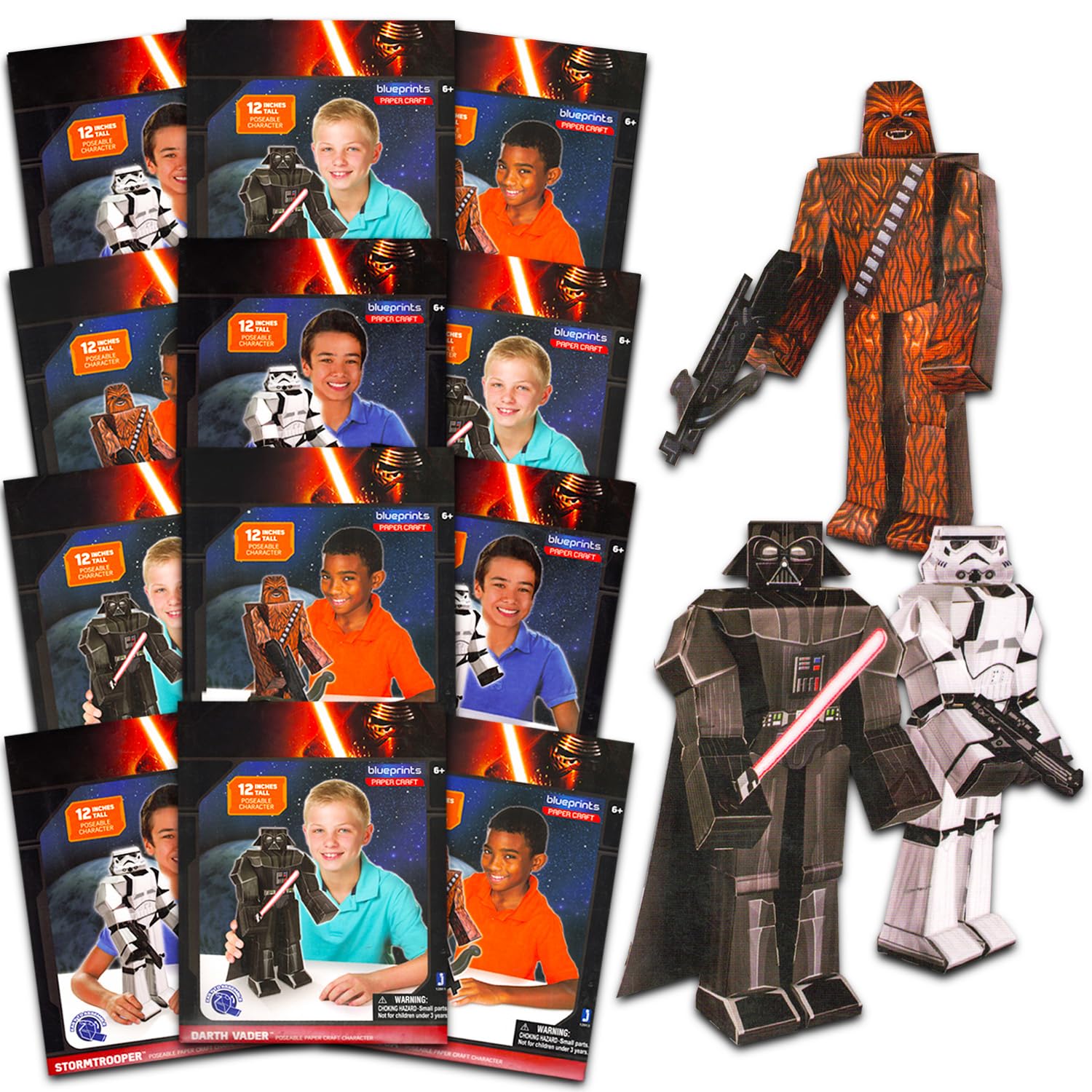 Star Wars Paper Model Kit Party Favor Set - 12 Packs of Paper Craft Activity Kits for Birthdays, Celebrations, Fun Activity, More | Star Wars Party