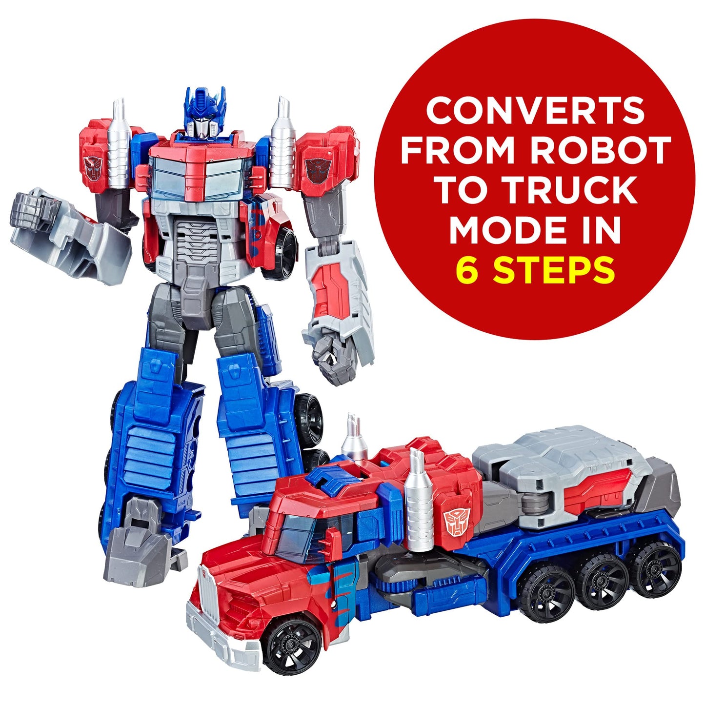 Transformers Toys Heroic Optimus Prime Action Figure - Timeless Large-Scale Figure, Changes into Toy Truck - Toys for Kids 6 and Up, 11-inch (Amazon