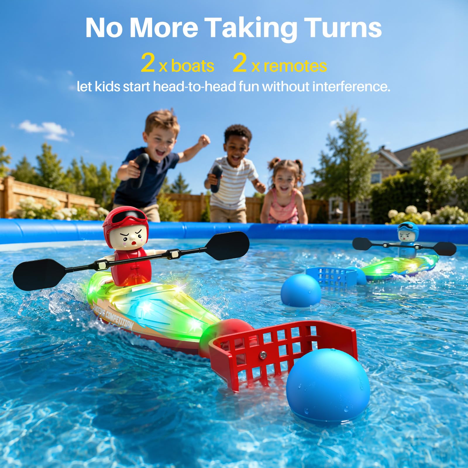 SYMA 2 Pack RC Boats for Kids 6-12, Dolphin Push-Ball Design