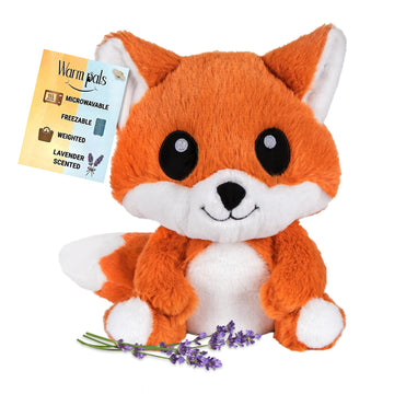 Friendly Fox - Microwavable & Weighted Plush Stuffed Animal - Heated Plushie for Warmth - Cute, Soft, Cozy Toy for Adults & Children (Boys, Girls