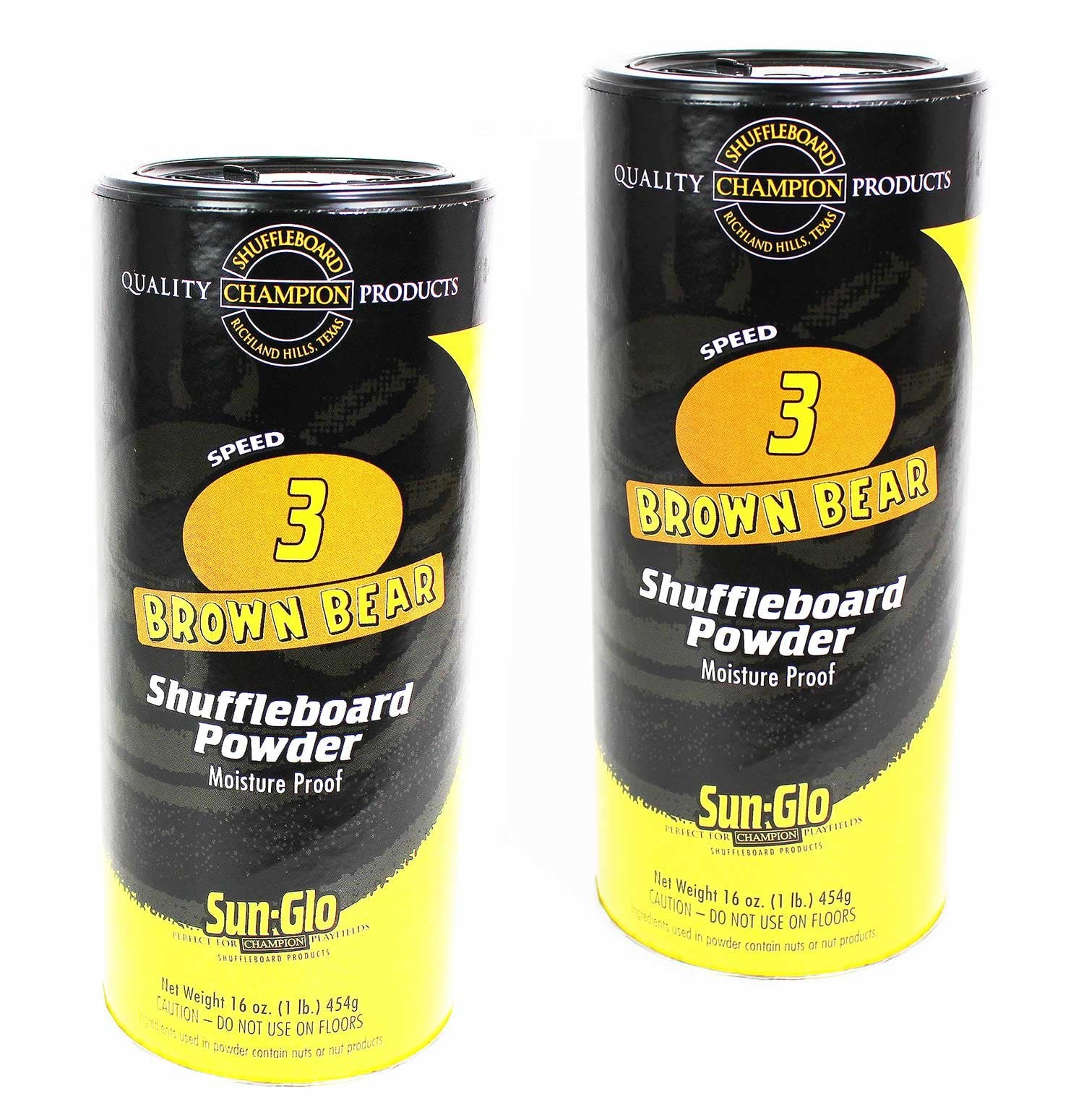 Twin Pack of Sun-Glo #3 Speed Shuffleboard Powder Wax with an Option to Bundle with a Sun-Glo Shuffleboard Sweep