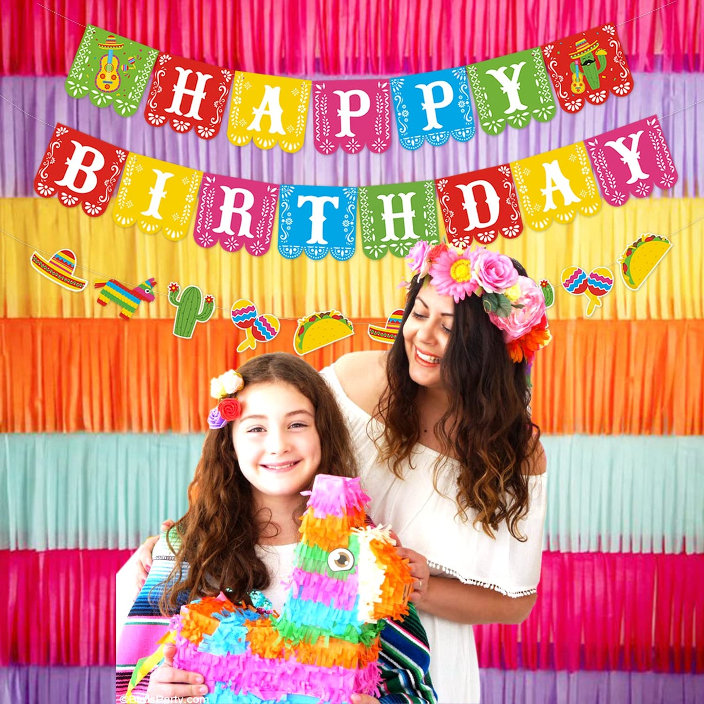 Kitticcino Mexican Party Decorations 3 PCS Mexican Happy Birthday Banner Cinco De Mayo Fiesta Decor Mexico Birthday Fiesta Taco Mexican Photo Booth