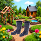 1Pair Black 1/12 Miniature Rubber Boots Dollhouse Garden Accessories?Dollhouse Accessories?Dollhouse Accessories
