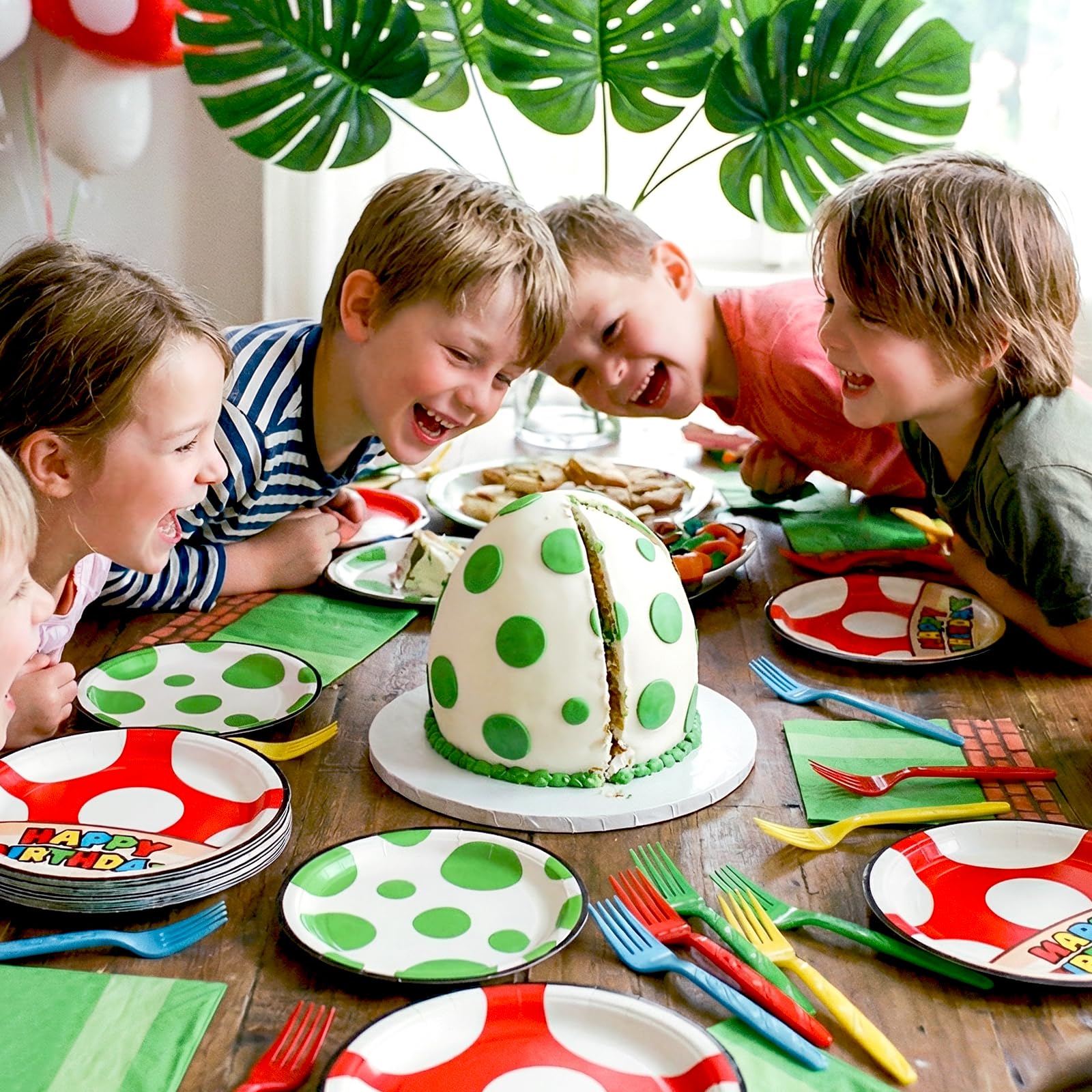 Uywgaun 96 Pcs Dots Birthday Party Decorations Paper Party Plates and Napkins for Dots Themed Party Supplies Dessert Tableware Set for Kids Woman