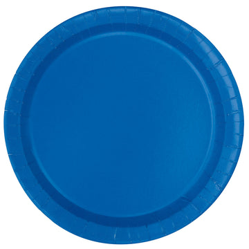 Unique 31770EU Eco-Friendly Paper Plates-23 cm-Royal Blue Colour-16 Count (Pack of 1), Pack of 16