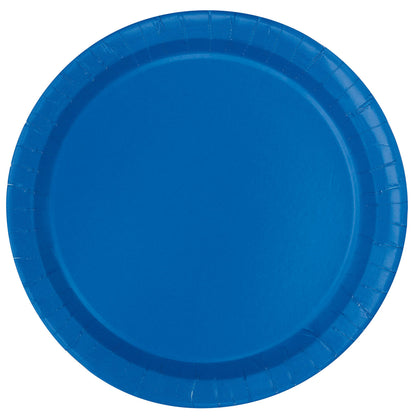 Unique 31770EU Eco-Friendly Paper Plates-23 cm-Royal Blue Colour-16 Count (Pack of 1), Pack of 16