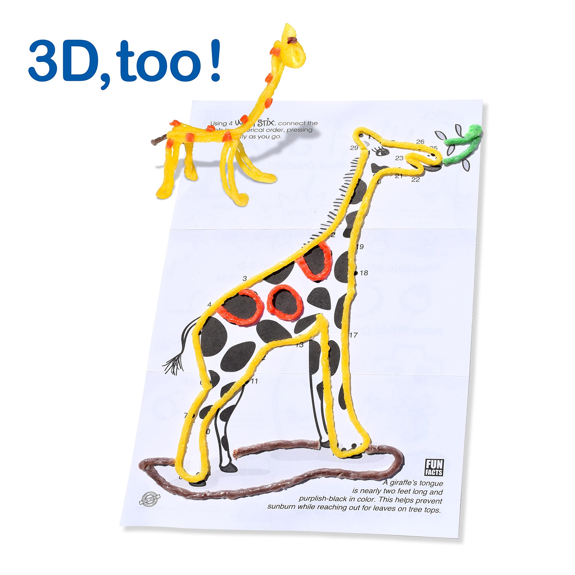 WikkiStix Animal Activity Pak - Features 12 Zoo Animals with Hands-on Activity and Fun Fact on Each, Made in The USA! Multiple Colors !
