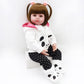 Reborn Baby Girl Dolls Clothes 18 inch Panda Outfits Accesories for 17-19 inch Reborns Doll Newborn Baby Girl Matching Clothing